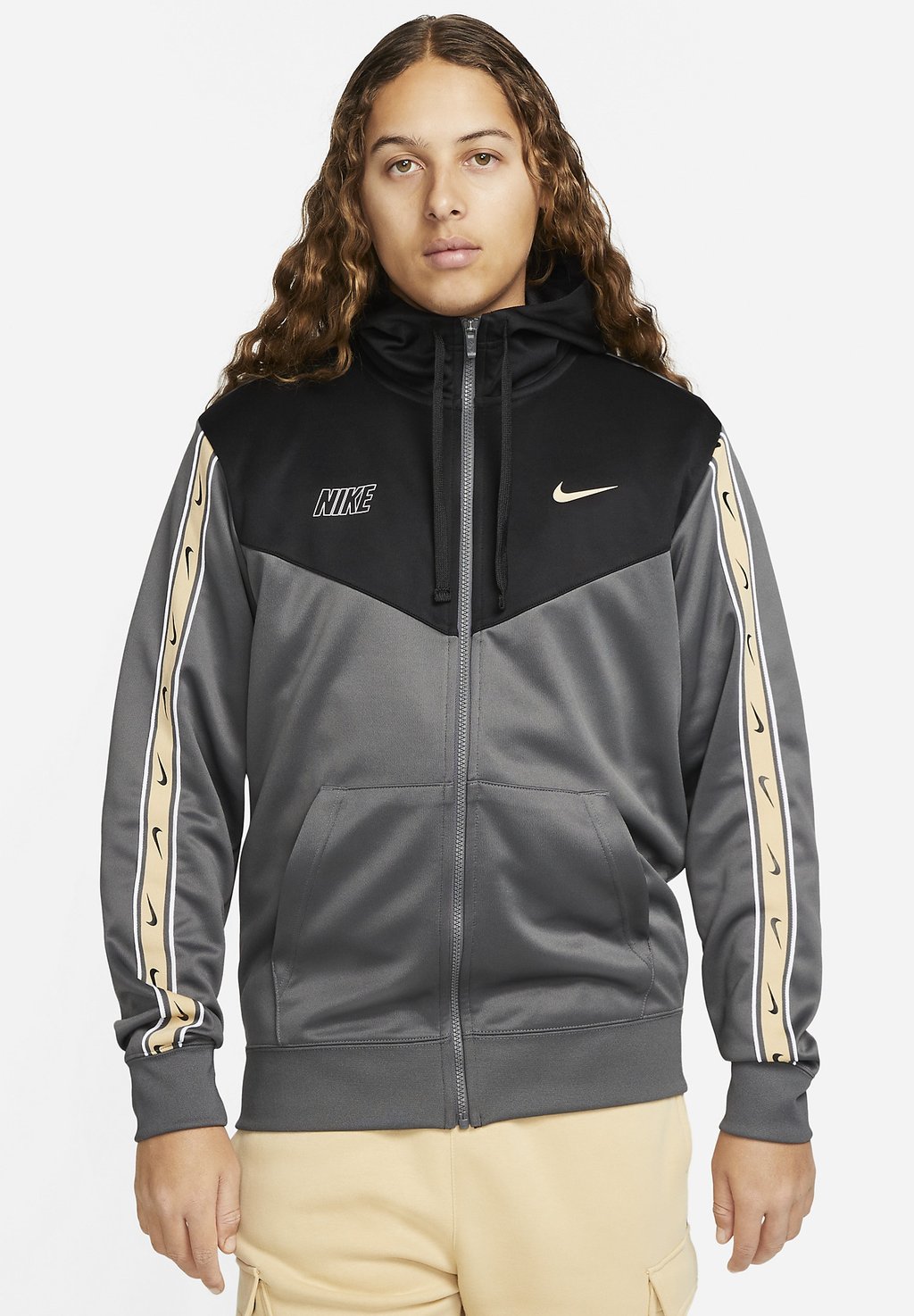 Куртка для тренировок M NSW REPEAT SW PK FZ Nike Sportswear, цвет iron grey black sesame