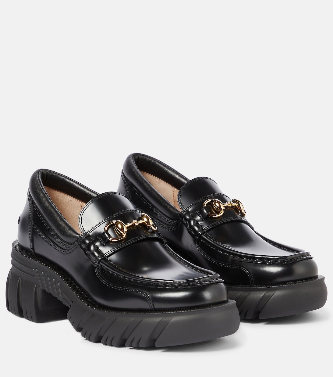 

Кожаные лоферы Horsebit Gucci, черный