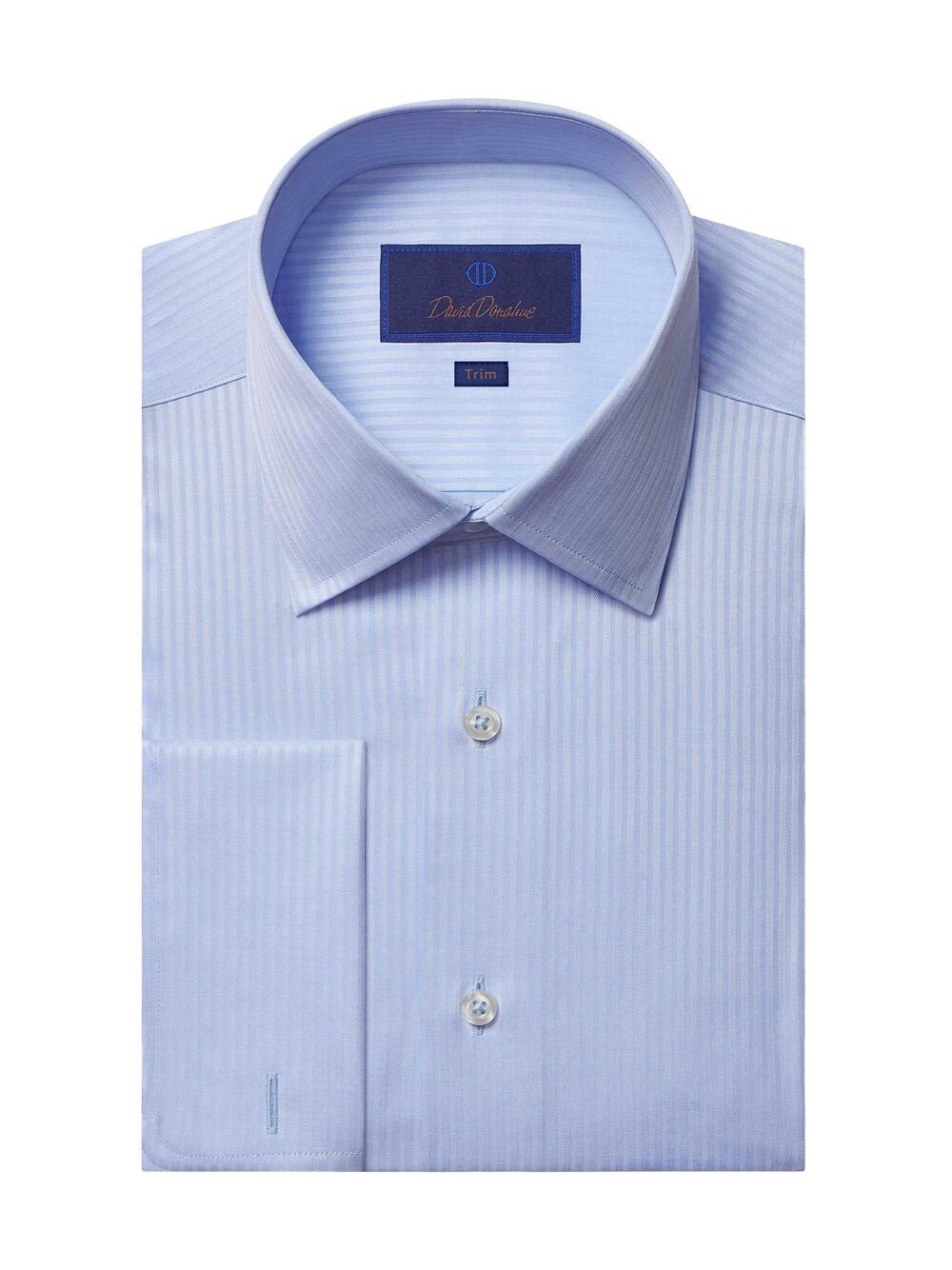

Классическая рубашка Dobby Slim Fit в полоску David Donahue