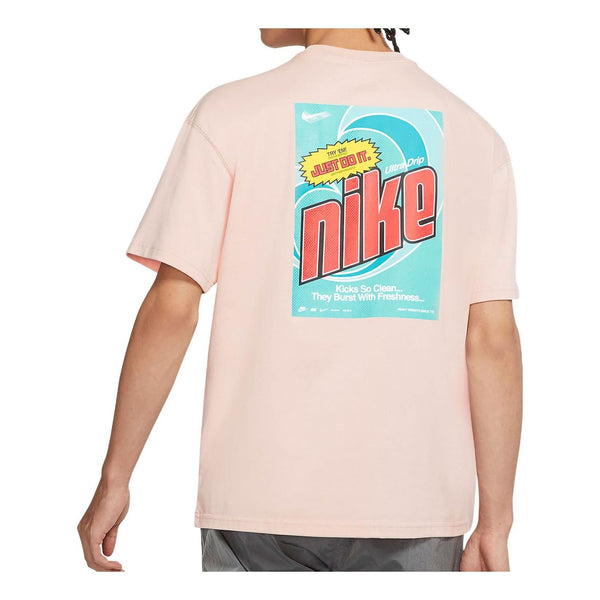 Футболка Men's Nike Back Large Logo Pattern Printing Round Neck Casual Short Sleeve Pink T-Shirt, мультиколор