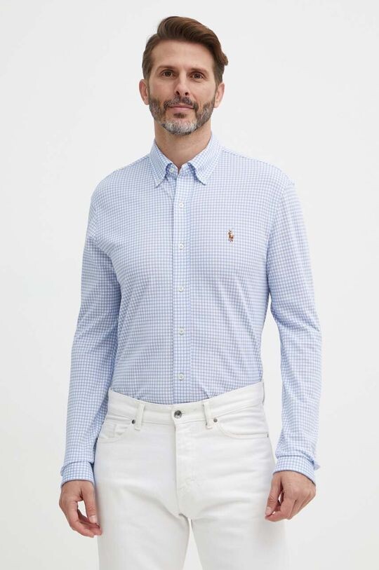 

Хлопчатобумажная рубашка Polo Ralph Lauren, синий