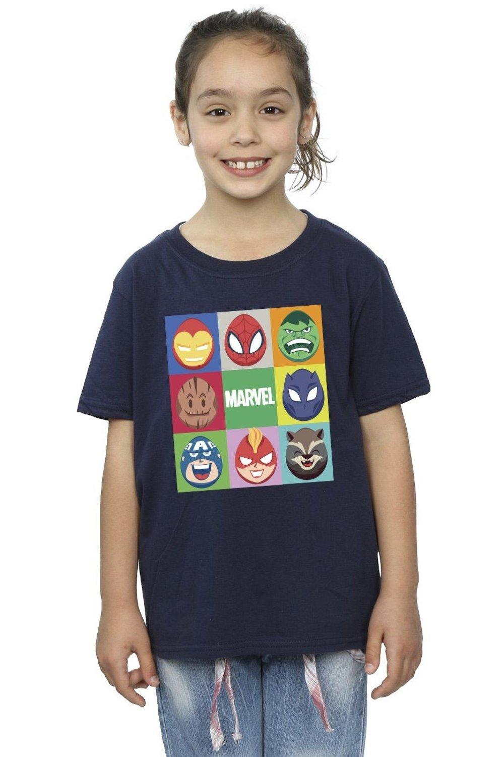 Хлопковая футболка с пасхальными яйцами Marvel, темно-синий