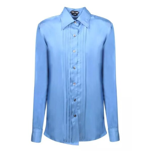 

Футболка silk-blend shirt Tom Ford, синий
