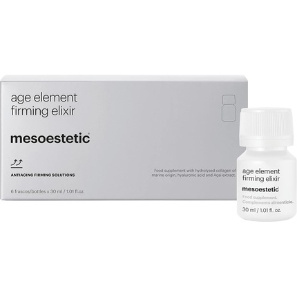 Мезоэстетический возрастной элемент, укрепляющий эликсир, жидкие морские коллагеновые пептиды и гиалуроновая кислота Mesoestetic