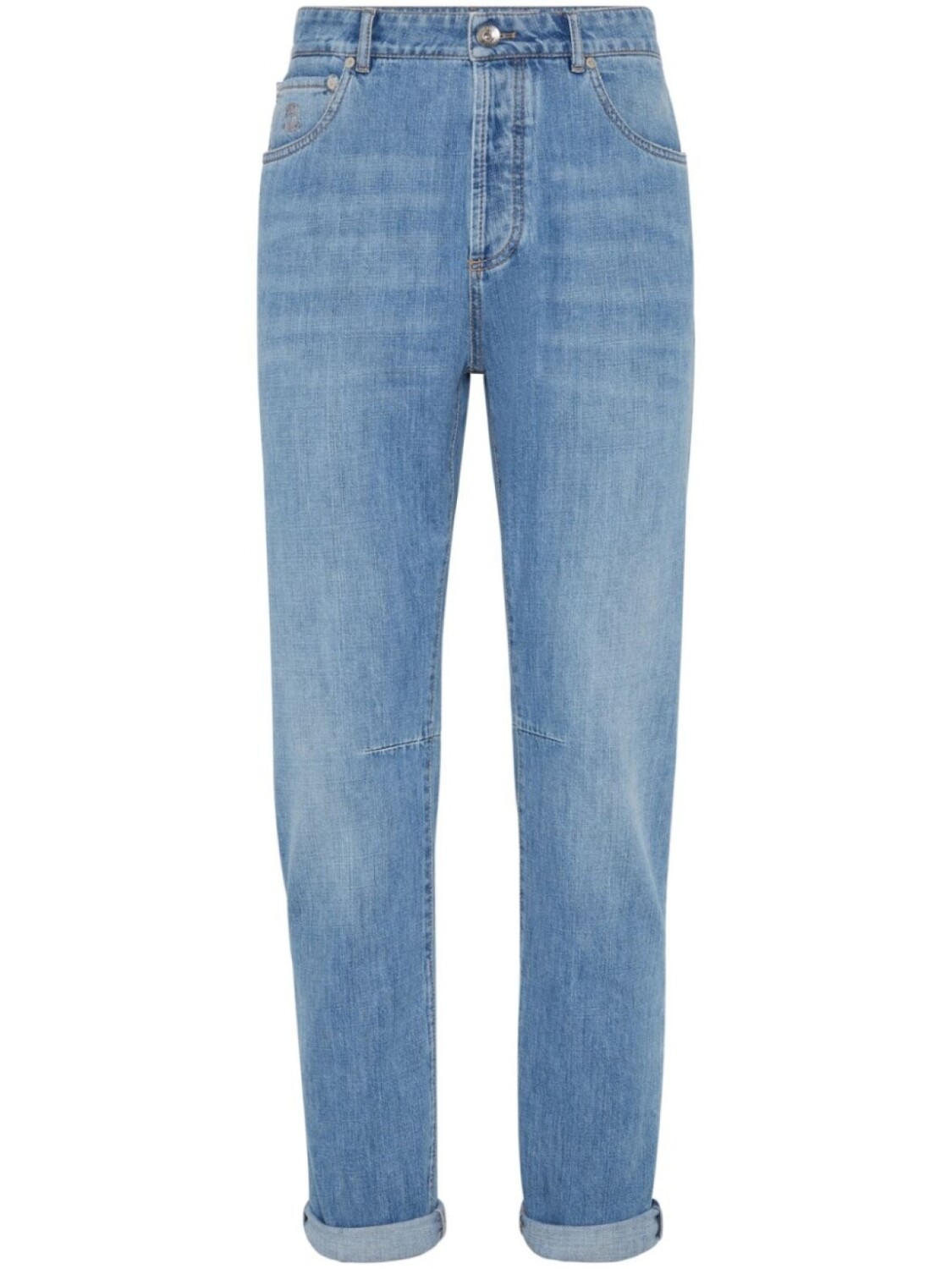 

Brunello Cucinelli джинсы прямого кроя с эффектом потертости, синий