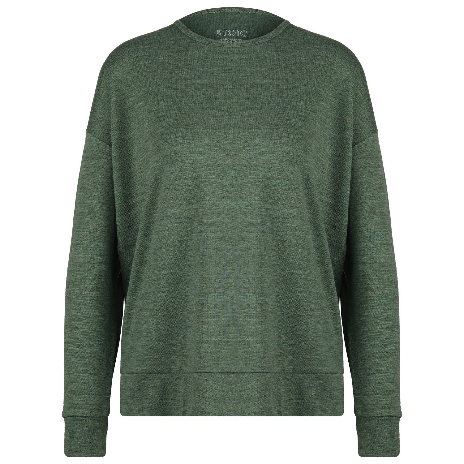 Свитер из мериноса Stoic Women's Merino260 MMXX Göteborg Crew, цвет Fir Green Melange