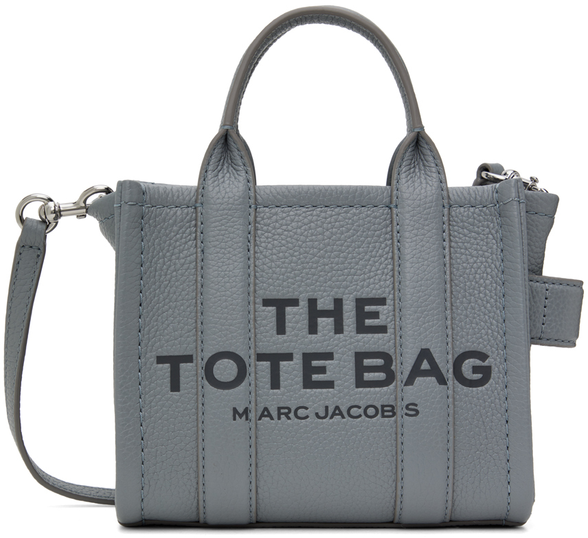 Серая сумка-тоут 'The Leather Mini' Marc Jacobs
