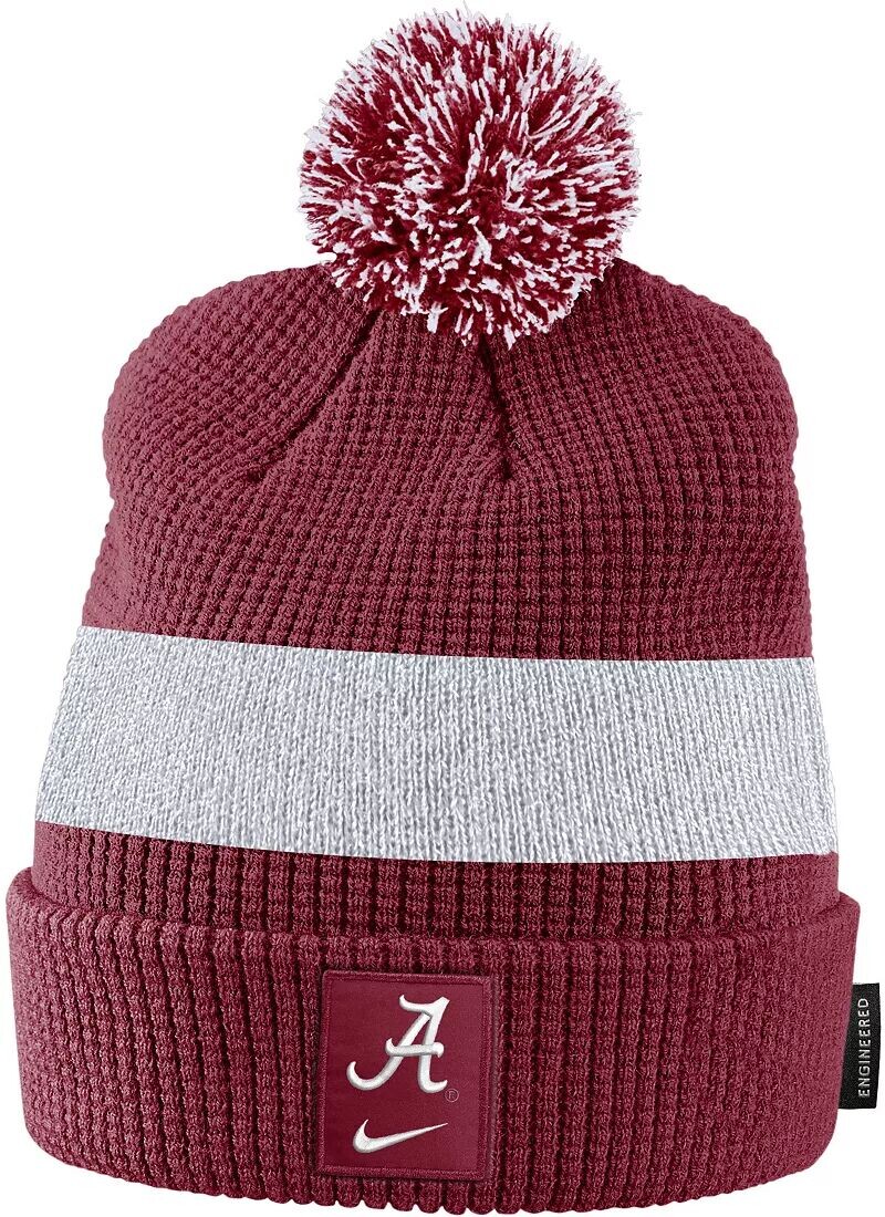 

Шапка-бини с манжетами и помпоном Nike Alabama Crimson Tide Crimson Football Sideline