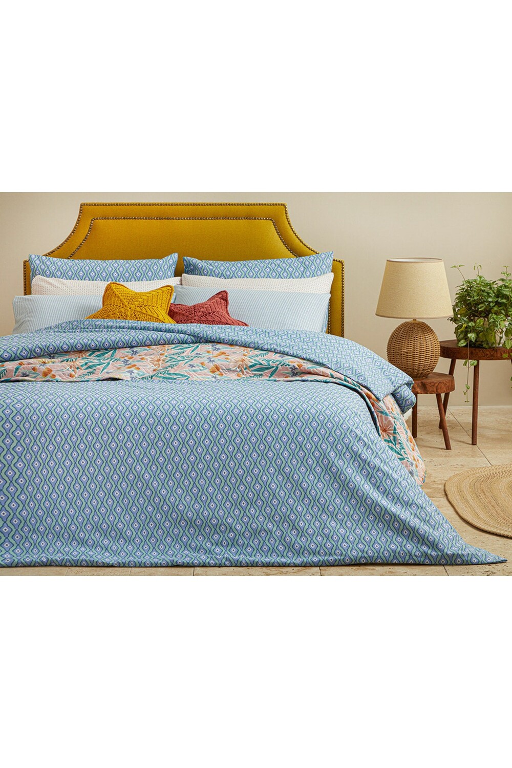 

Пододеяльник двойной English Home Quarto Easy Iron, синий