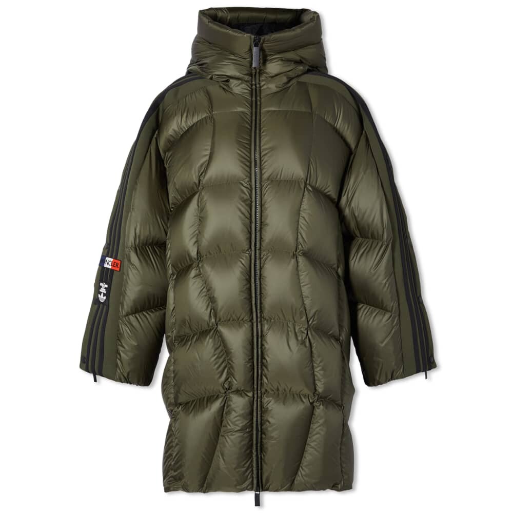 

Длинное пуховое пальто Moncler Genius x Adidas Originals Bonneval, зеленый