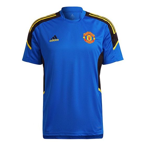 Майка Men's adidas Training Sports Short Sleeve Soccer/Football Jersey 20-21 Season Manchester United Blue, синий