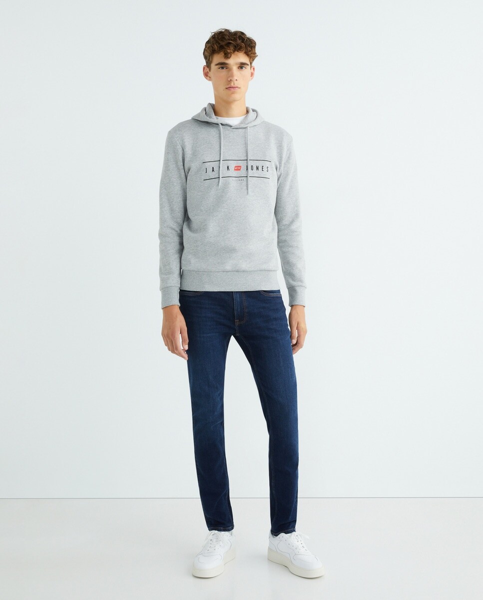 

Мужская толстовка с капюшоном Jack & Jones, серый