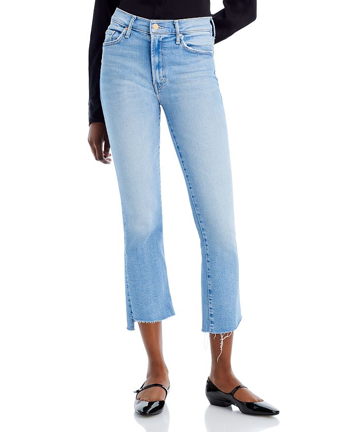 цена Укороченные джинсы с высокой посадкой и рваными краями The Insider ограниченной серии MOTHER