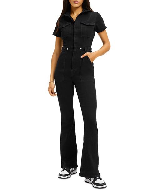 

Джинсовый комбинезон Fit For Success Bootcut Good American, цвет Black