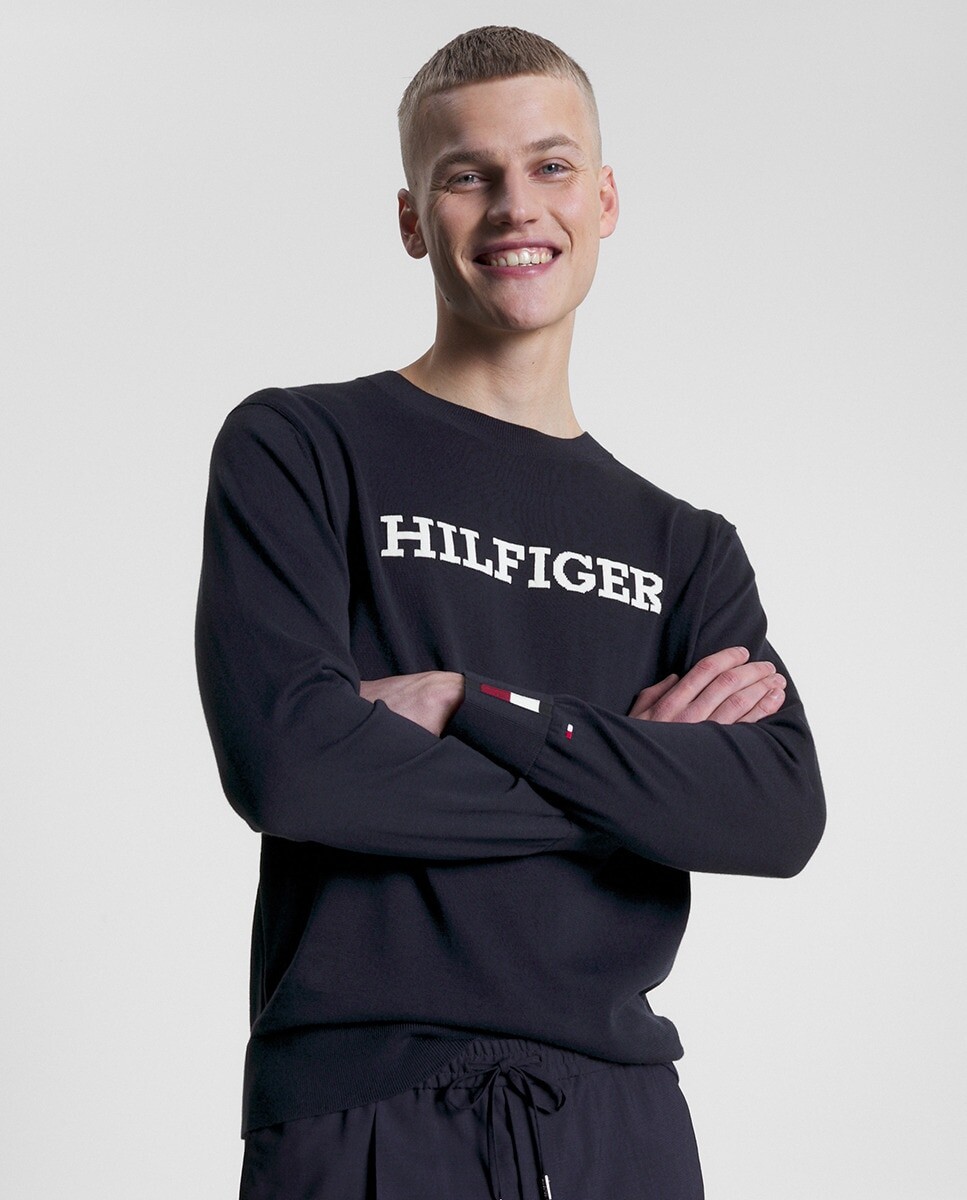 

Мужской свитер с круглым вырезом Tommy Hilfiger, темно-синий