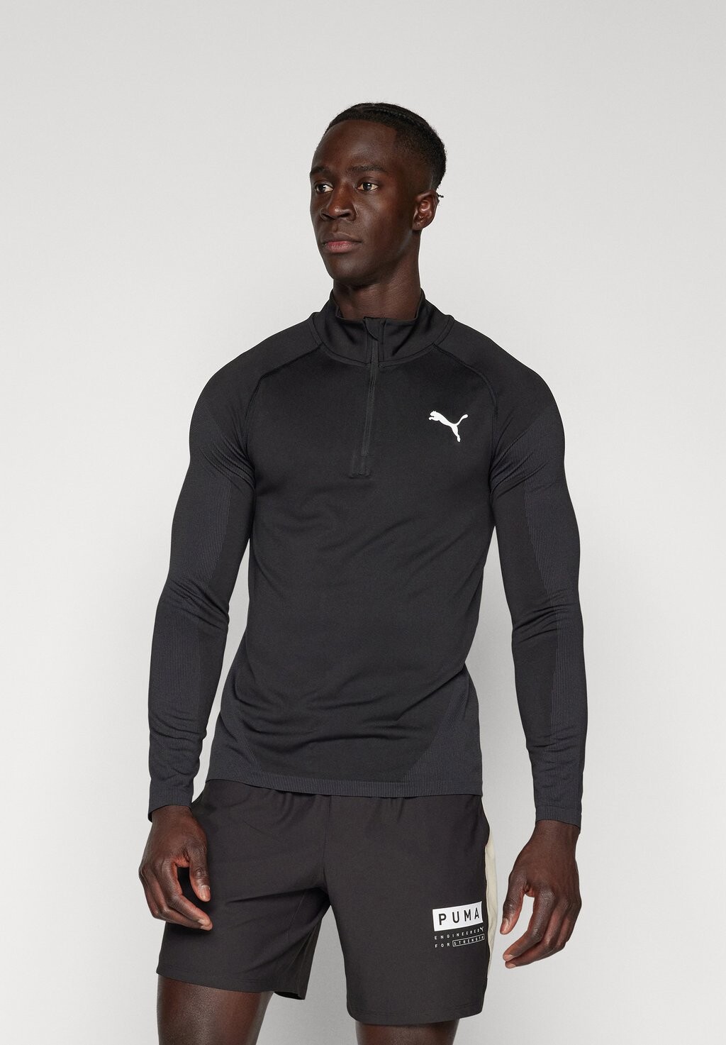 

Футболка с длинным рукавом Seamless ¼ Zip Puma, черный