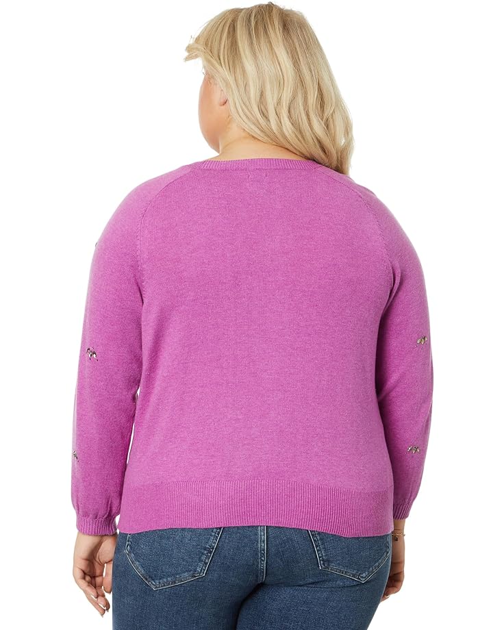 Свитер NIC+ZOE Plus Size Hidden Gems Sweater, цвет Vivid Magenta