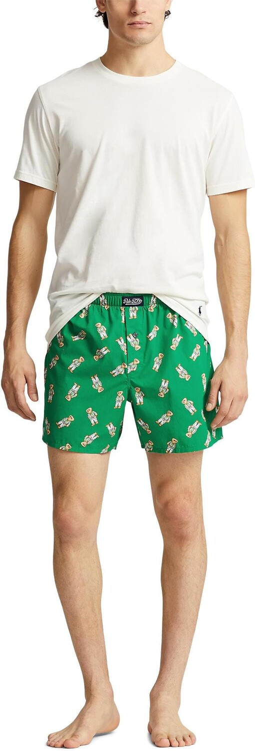 

Боксеры Polo Ralph Lauren Classic Fit Cotton Woven Boxer & Short Sleeve Crew Set, цвет White/Cruise Navy PP