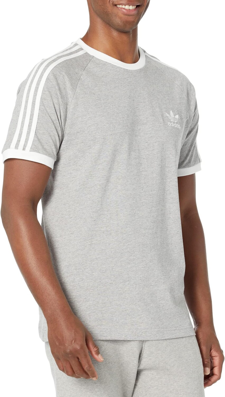 

Футболка с 3 полосками adidas, цвет Medium Grey Heather