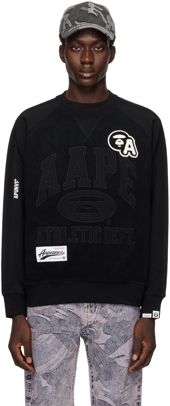 

Черный свитшот реглан Aape By A Bathing Ape