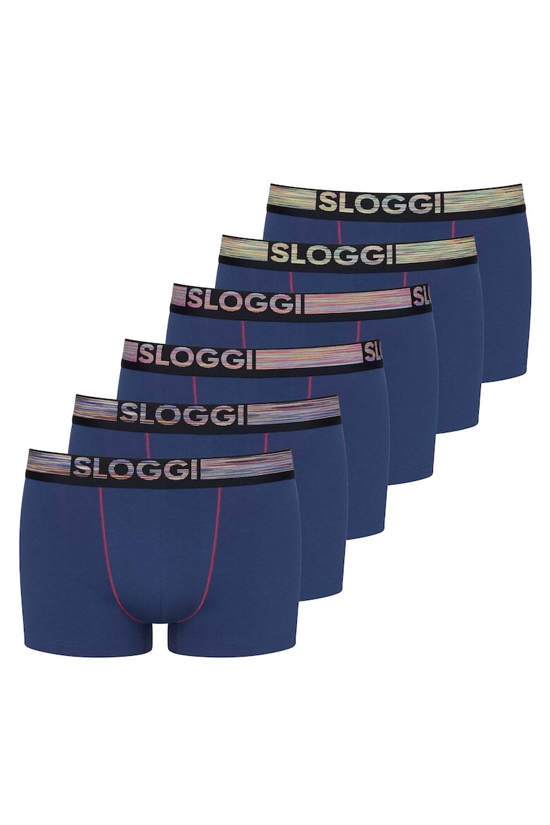 

Боксеры GO ABC NATURAL 13187 с хлопком - 6 пар Sloggi, синий
