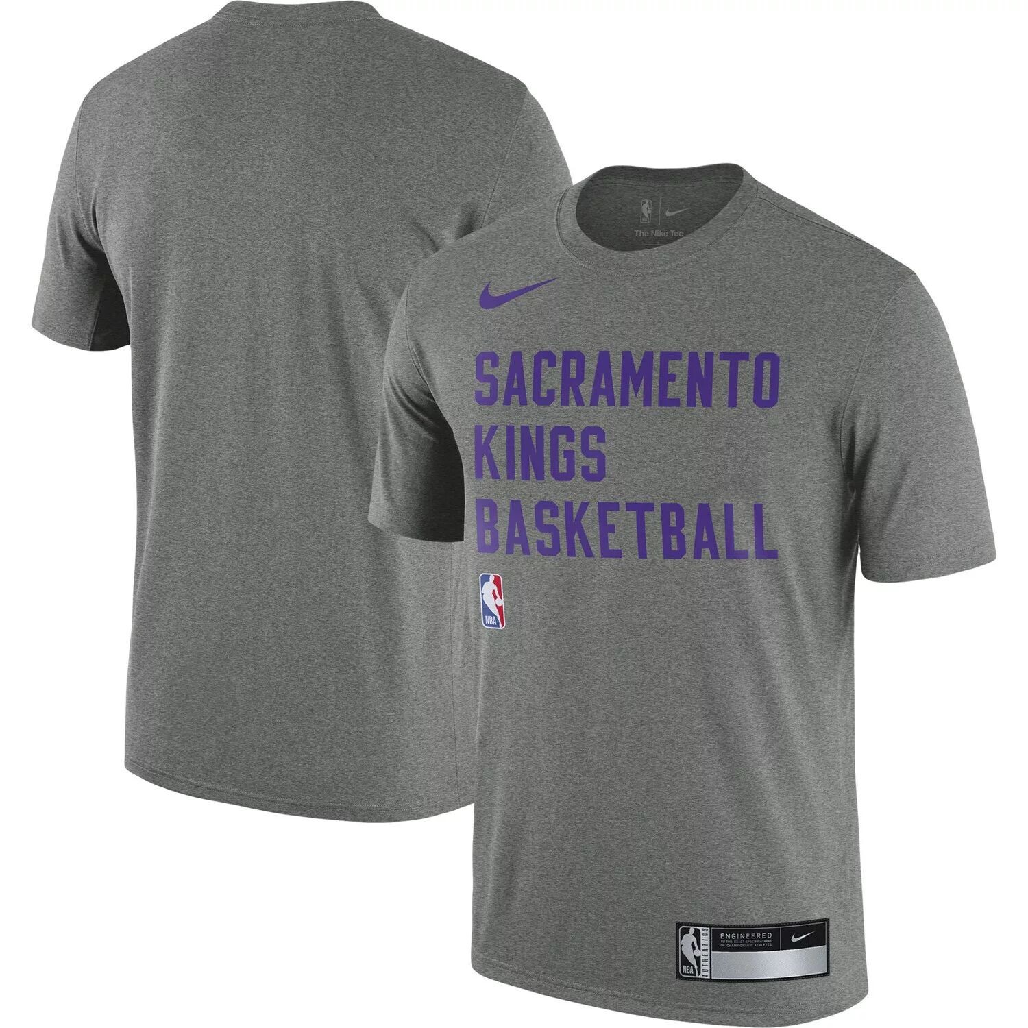 

Мужская футболка Heather Grey Sacramento Kings 2023/24 Sideline Legend Performance Practice Practice Nike