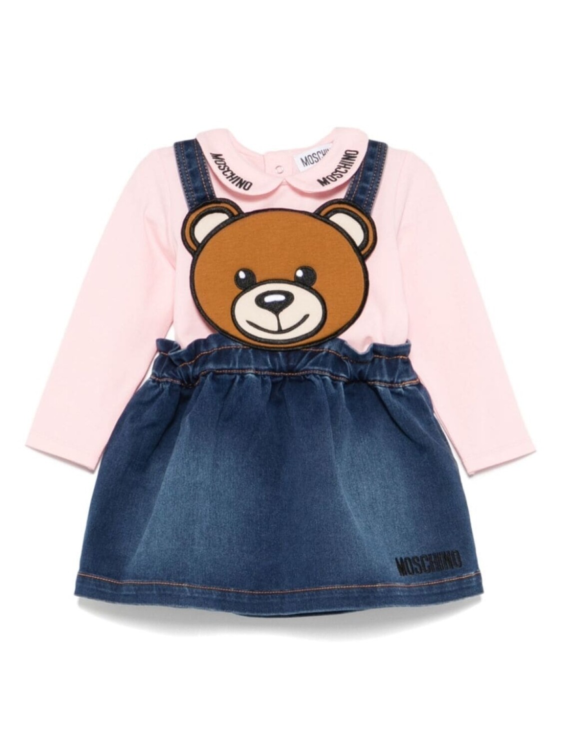 

Комплект платьев с плюшевым мишкой Moschino Kids, розовый