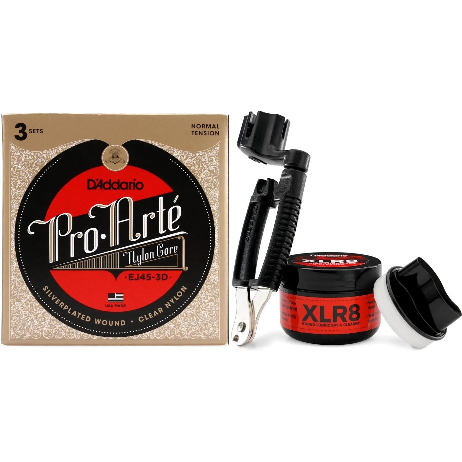 

Струны для классической гитары D'Addario EJ45-3D Pro-Arte с посеребренным покрытием — нормальное натяжение (3 шт.), набор для ухода