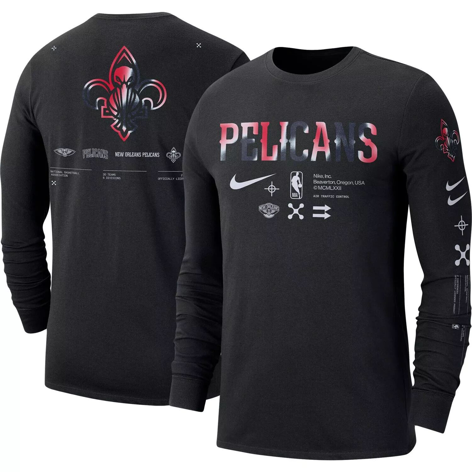 

Мужская черная футболка с длинным рукавом Nike New Orleans Pelicans Essential Air Traffic Control