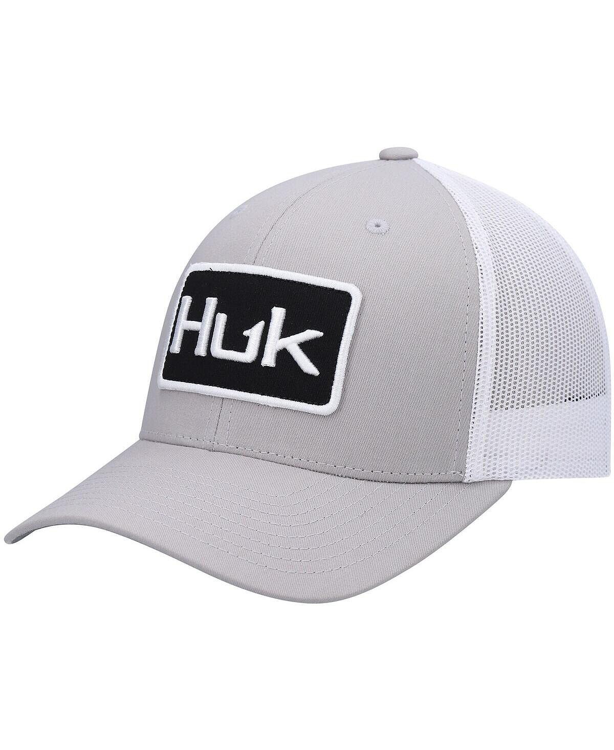 

Мужская серая однотонная кепка Trucker Snapback Huk