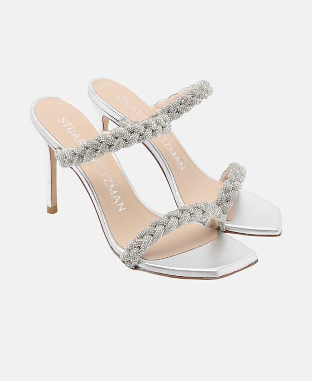 

Босоножки на каблуке Stuart Weitzman, серебряный