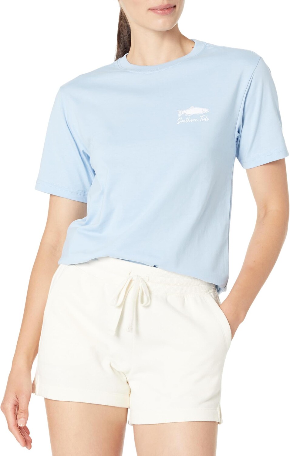 

Футболка с форелью в горошек Southern Tide, цвет Sky Blue