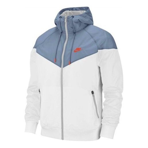

Куртка Nike Splicing Woven Hooded Jacket White Blue Splicing, белый