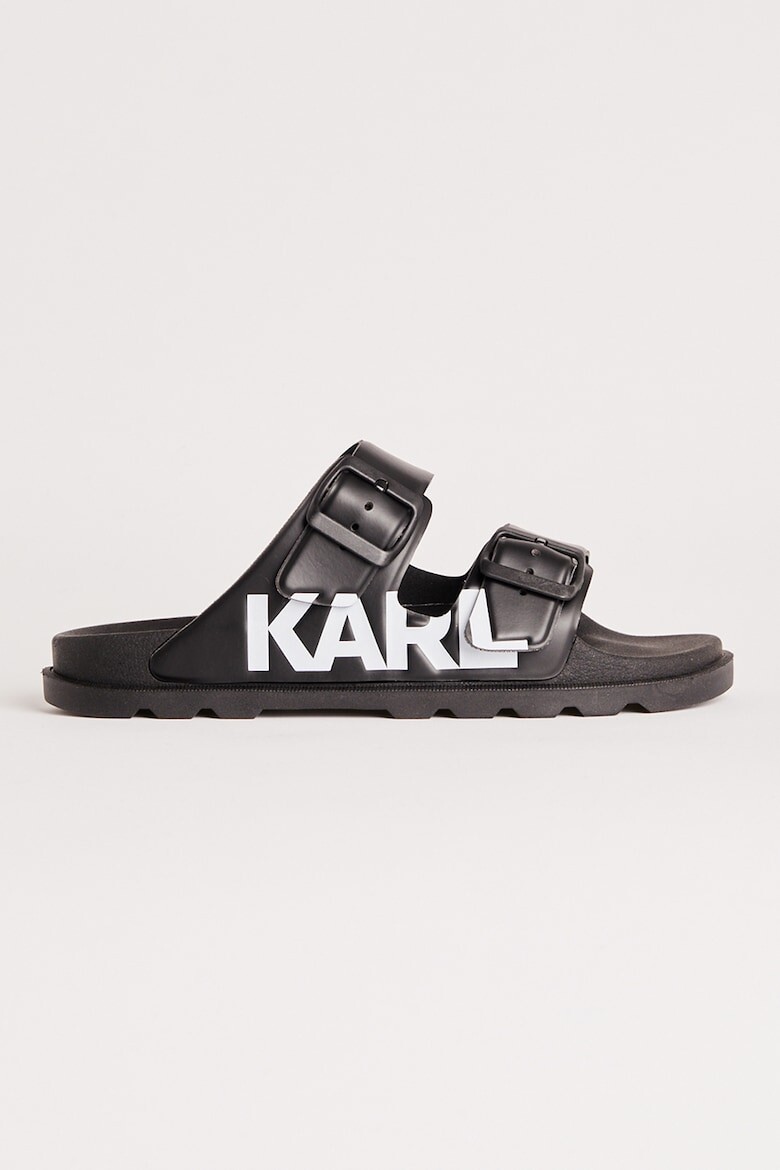 

Тапочки с пряжкой и логотипом Karl Lagerfeld, черный