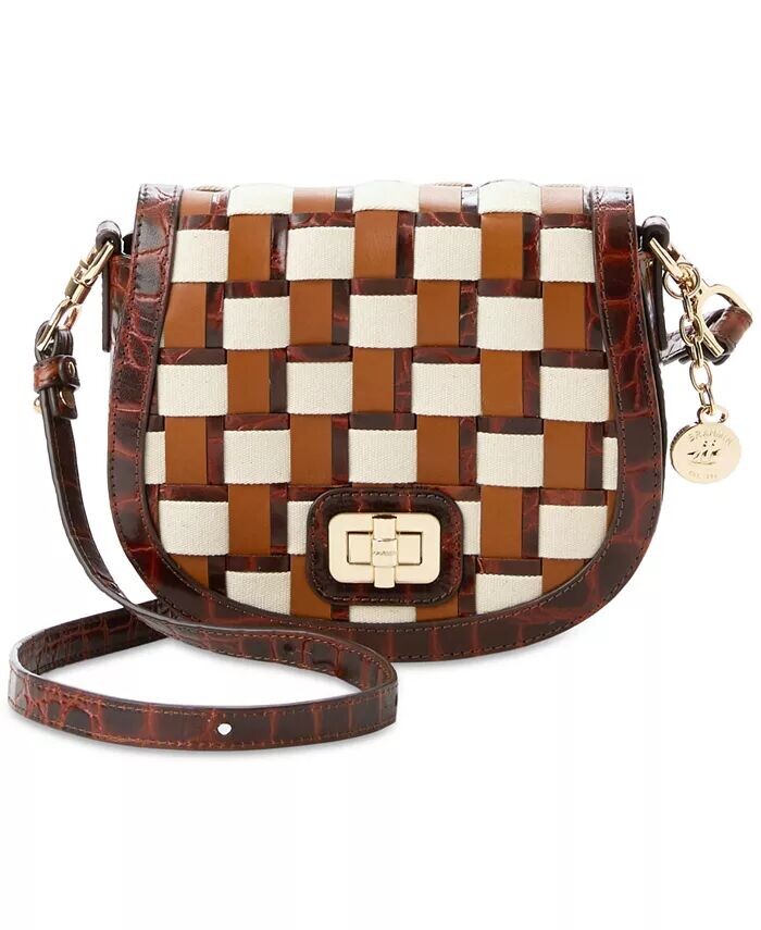 

Миниатюрная кожаная сумка через плечо Briar Pecan Edgewater Brahmin, коричневый