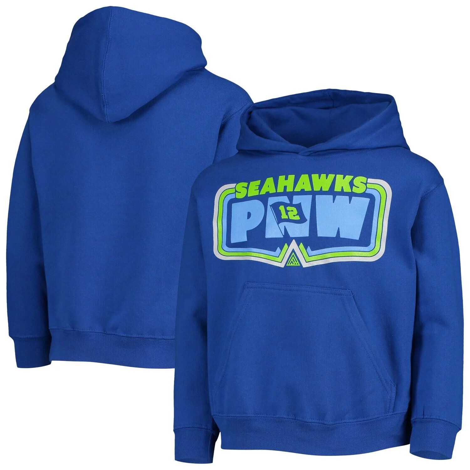 

Молодежный пуловер с капюшоном THE GREAT PNW Royal Seattle Seahawks Decibel Unbranded