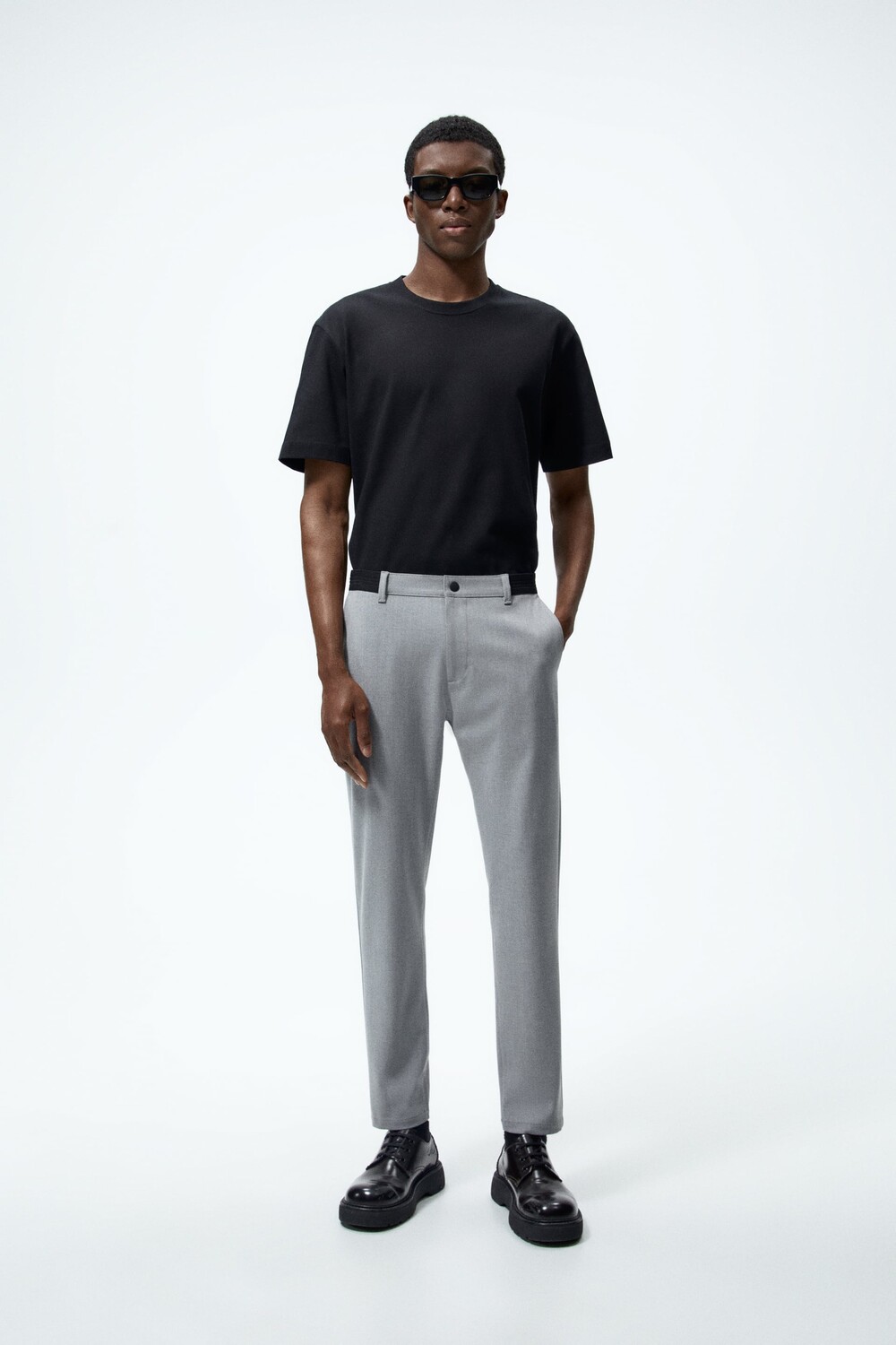 

Удобные облегающие брюки Zara, серый