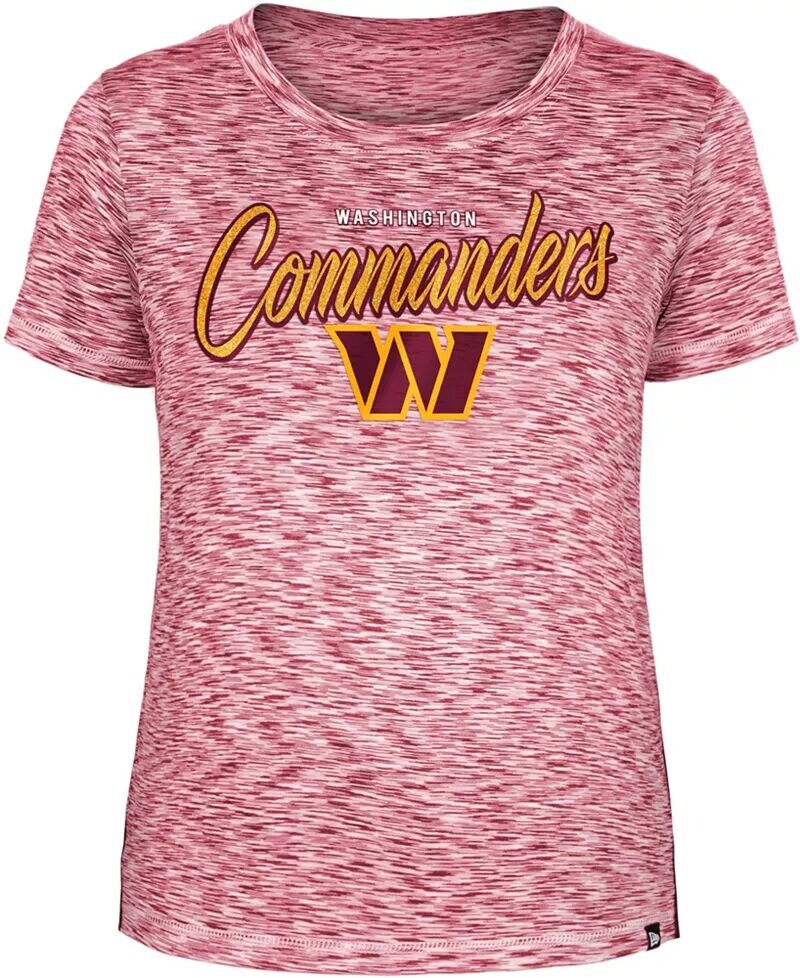 

Женская красная футболка с блестками New Era Washington Commanders Space Dye
