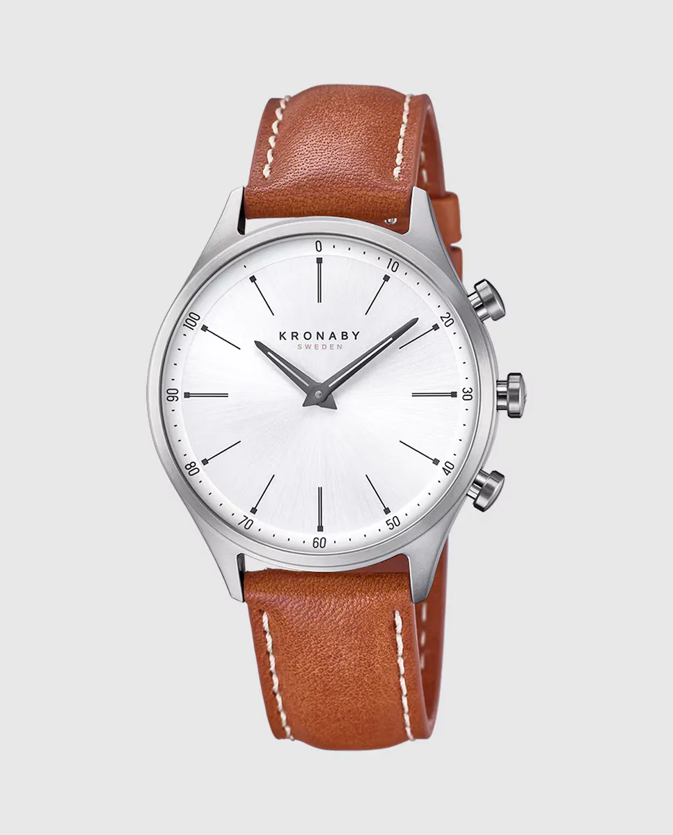 

S3125/1 Sekel коричневые кожаные мужские часы Kronaby, коричневый