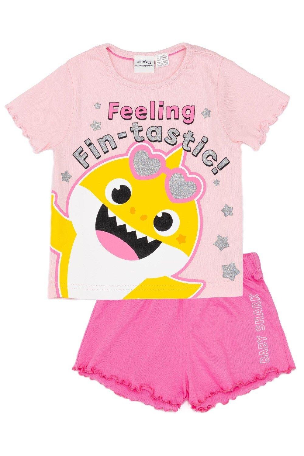 

Короткий пижамный комплект Feeling Fin-Tastic Baby Shark, розовый
