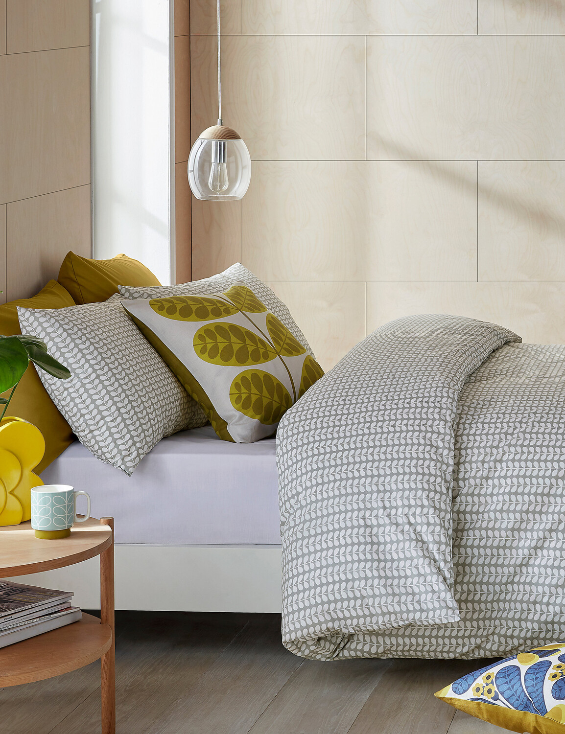 

Пододеяльник из чистого хлопка с крошечным стержнем Orla Kiely, светло-серый