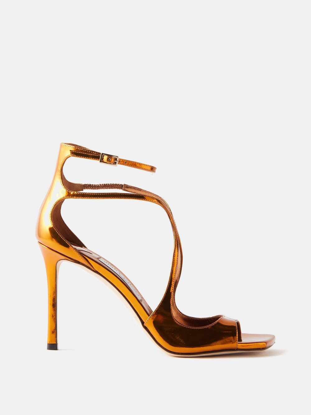 

Босоножки azia 95 из зеркальной кожи Jimmy Choo, коричневый