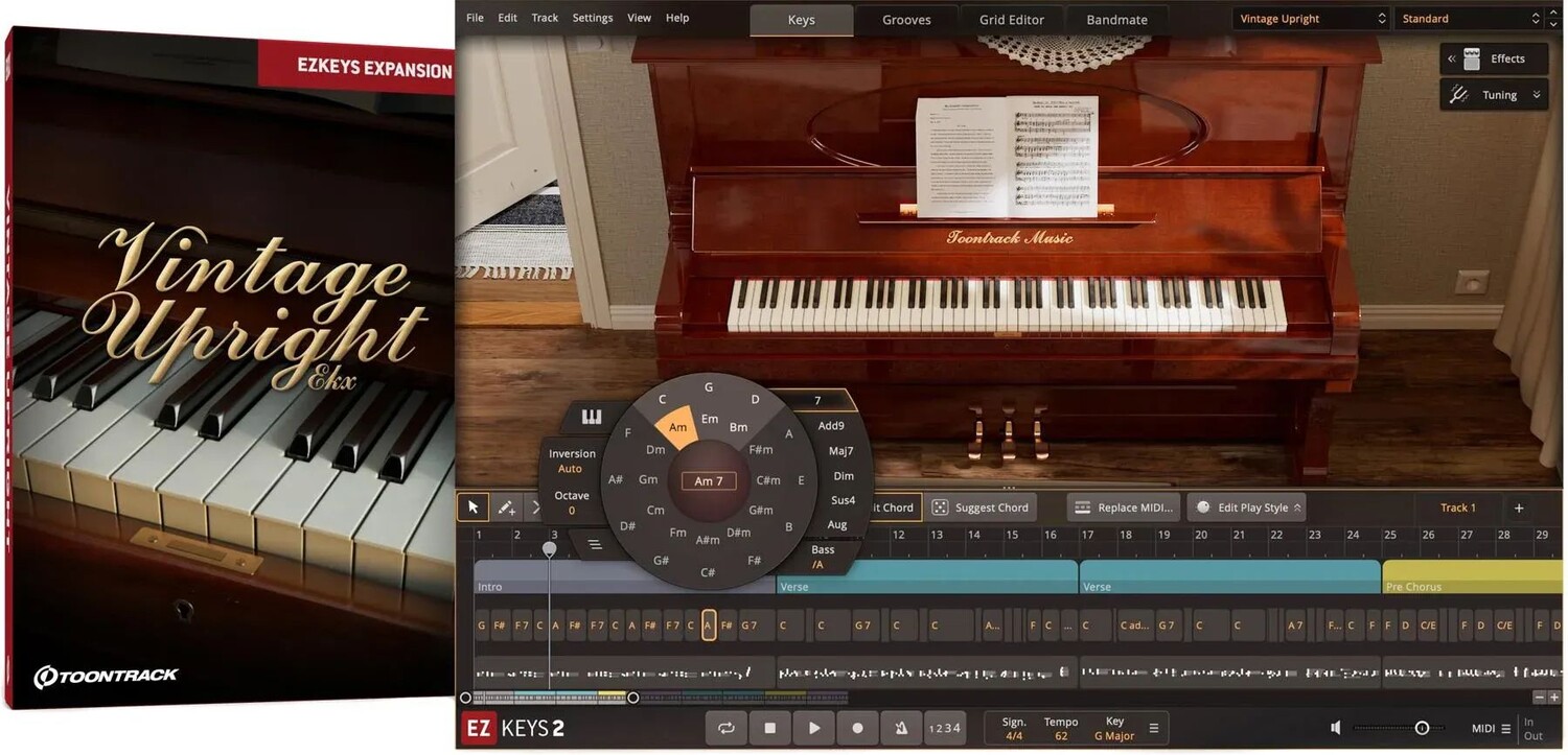 

Расширение Toontrack Vintage Upright EKX для EZkeys 2