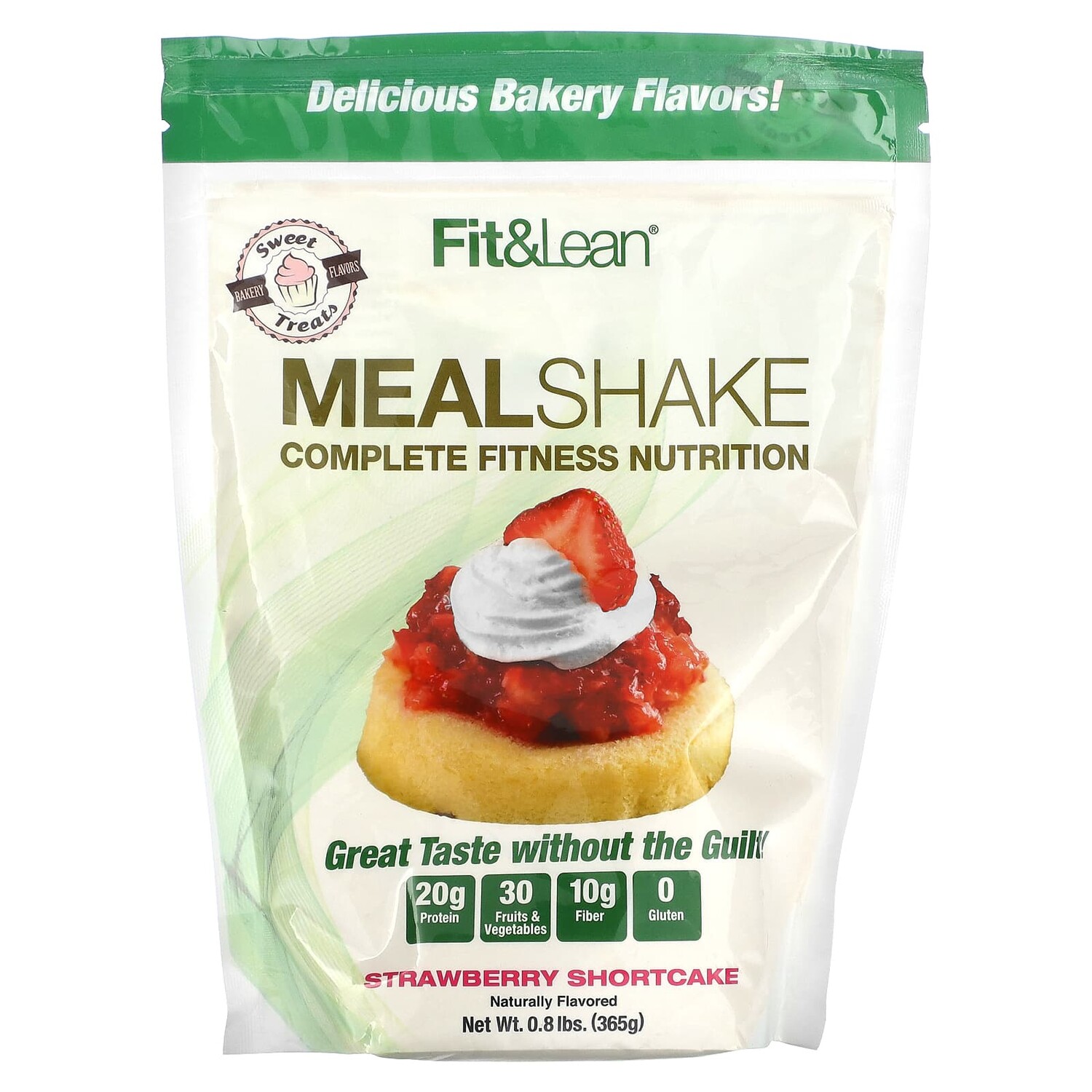 

Meal Shake, Complete Fitness Nutrition, клубничное песочное печенье, 365 г (0,8 фунта), Fit & Lean