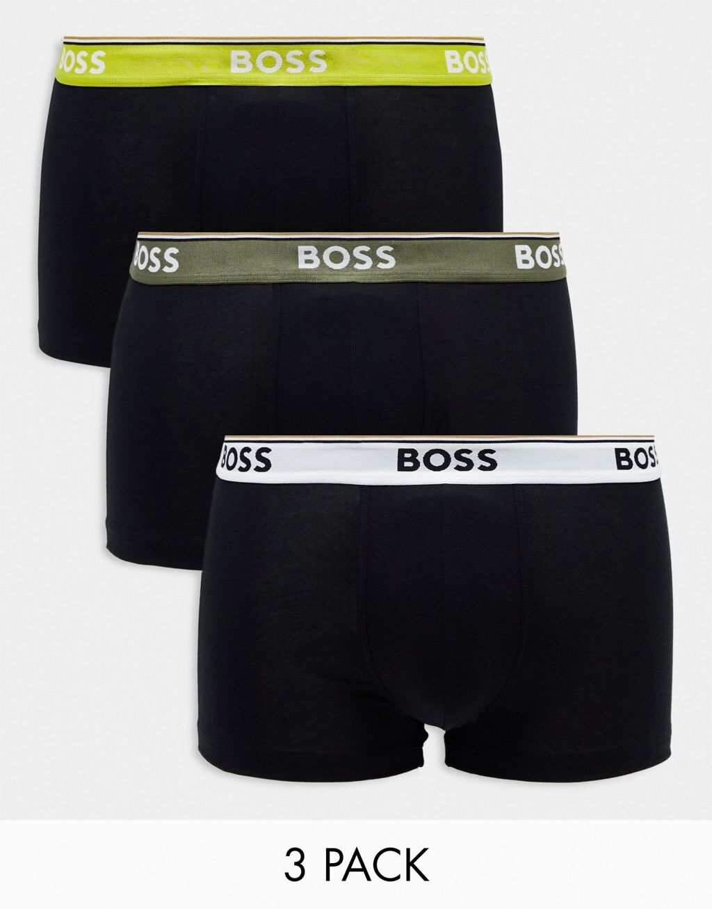 

Набор из трех плавок черного цвета Boss Bodywear power с контрастными поясами