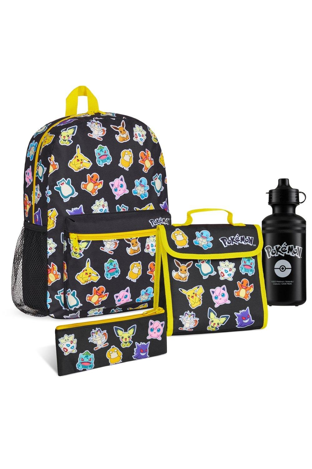 Рюкзак AOP, набор из 4 предметов: рюкзак, сумка для обеда, пенал, бутылка с водой Pokemon, мультиколор детский рюкзак в kidergarten милый школьный рюкзак для мальчиков и девочек школьные сумки с мультипликационным рисунком детский подарок школь