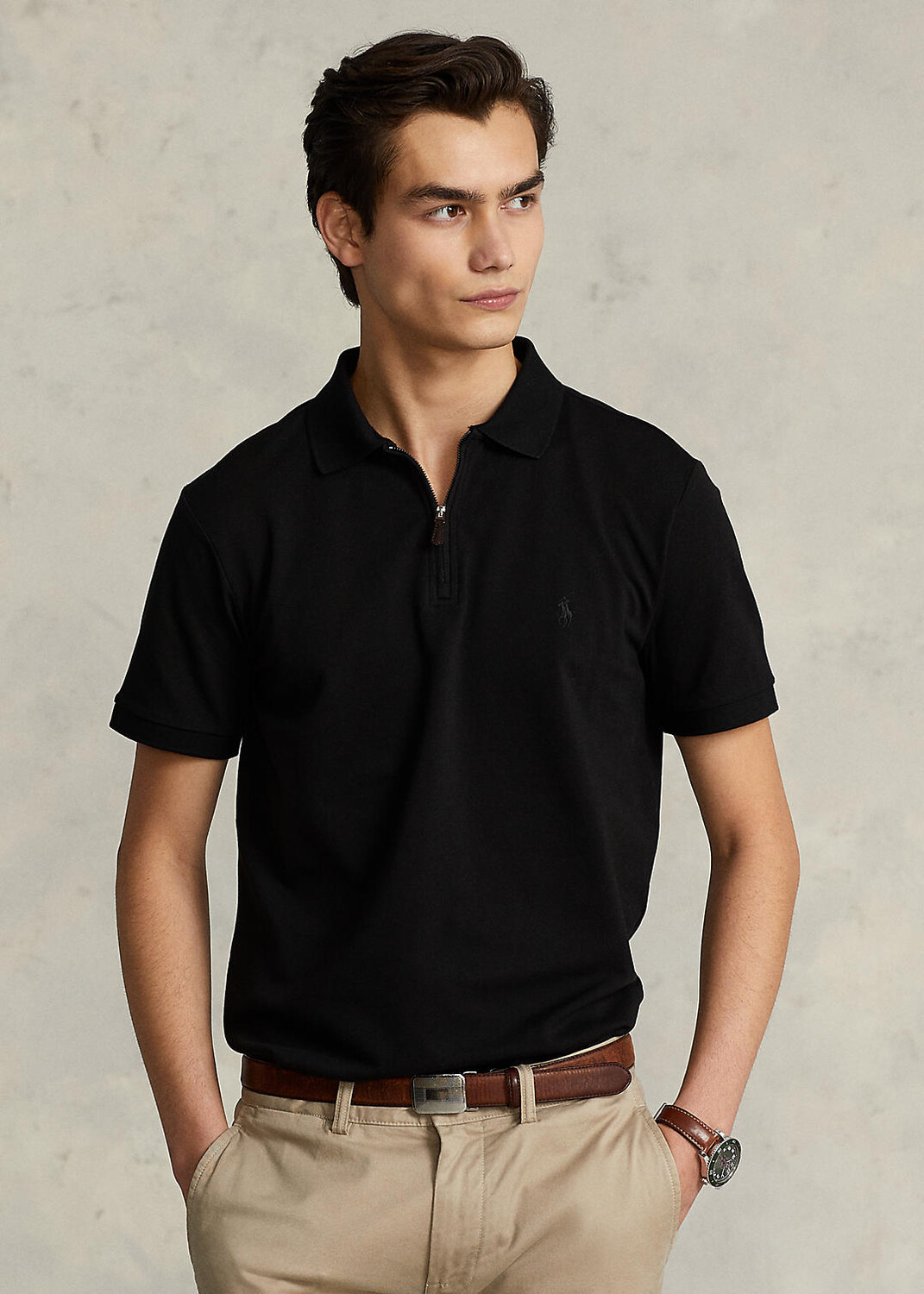 

Рубашка поло Slim Fit из эластичной сетки на заказ