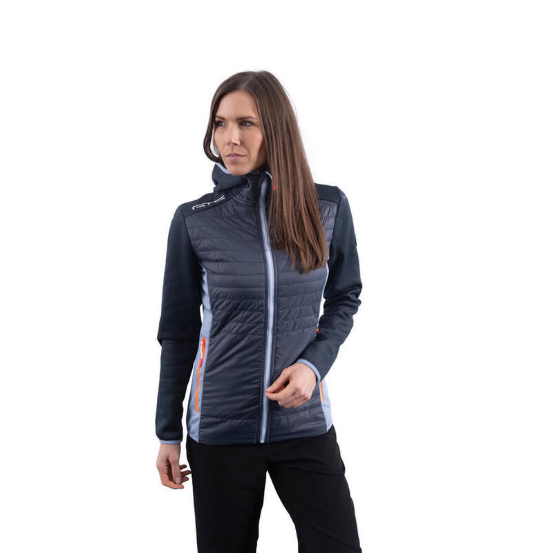 цена Женская гибридная куртка на подкладке Polar GTS 404022L походная синяя Gts Sports, цвет gris