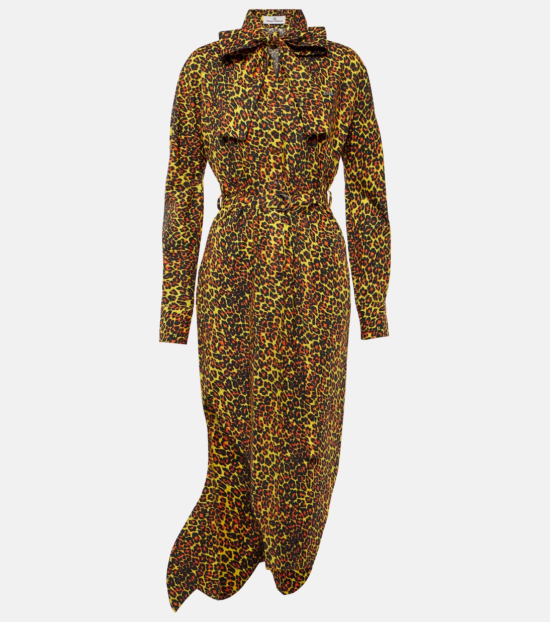 цена Хлопковое платье макси с леопардовым принтом Vivienne Westwood, мультиколор