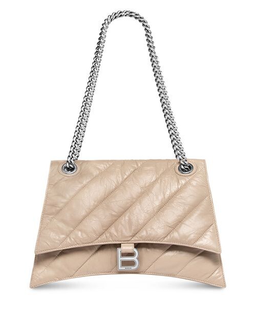 

Стеганая сумка через плечо Crush среднего размера с цепочкой Balenciaga, цвет Tan/Beige